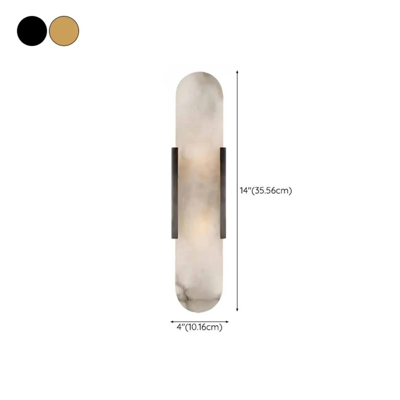 Modern Metal Grey White Stone Shade Up Down Wall Sconce