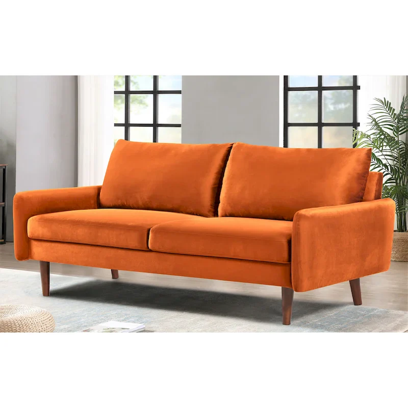 US Pride Furnitirue 70W Tapered-Leg Velvet Sofa