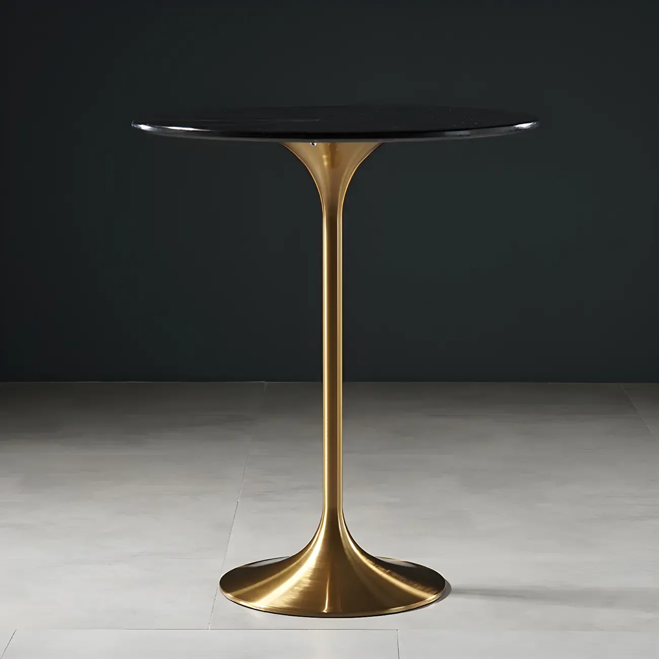Glam Round Tall Bistro Table Pedestal Base Bar Table