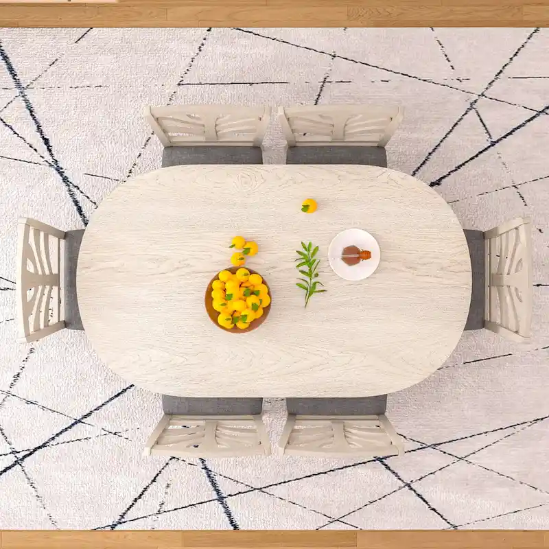 VECELO 5/7 Piece Dining Table Set Consist of an Oval Dining Room Table