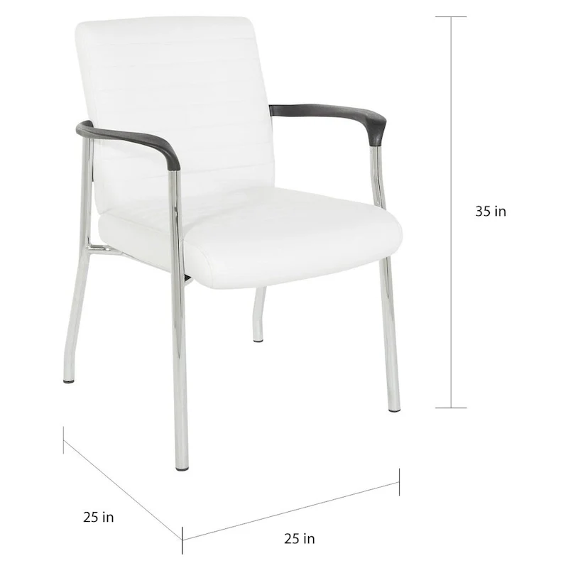 Guest Chair with Faux Leather and Chrome Frame