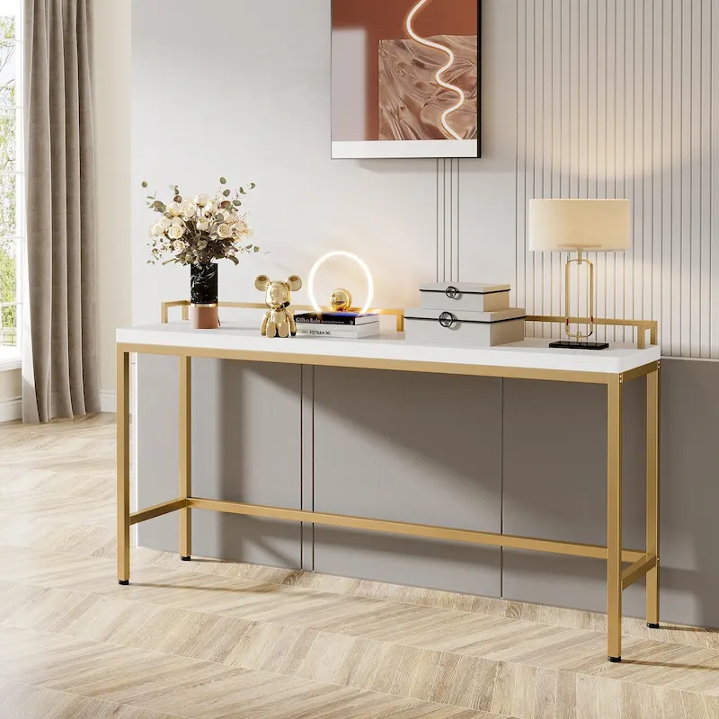 70.9 Extra Long Sofa Console Table, Behind The Couch Table Narrow Entryway Table