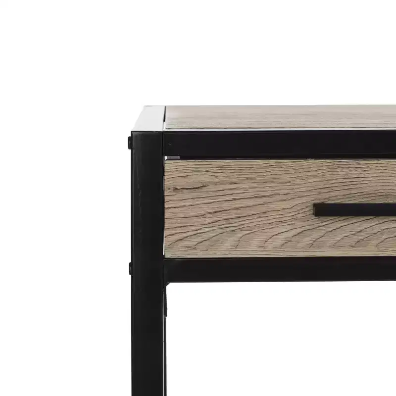 Alan 1 Drawer 1 Shelf Desk - DSK2205 - Rustic Brown/Black - Safavieh