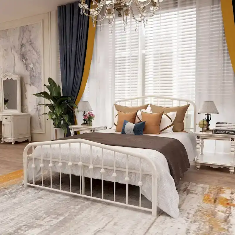 Aufank Platform Metal Bed Frame, Iron Slat, Easy Assembly