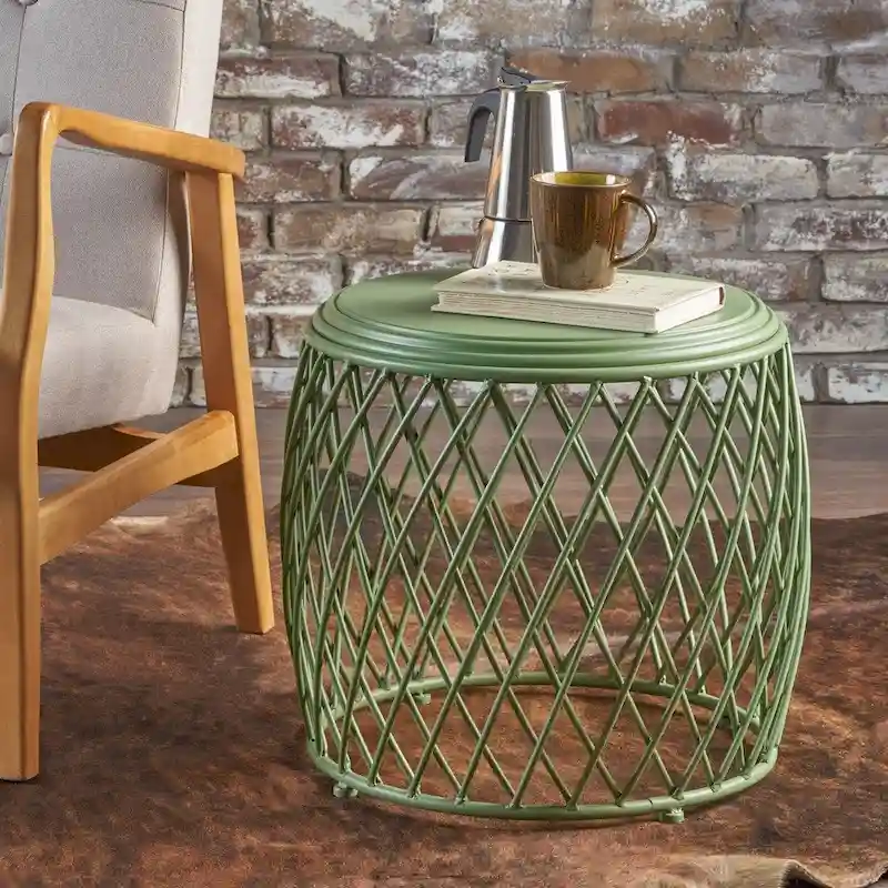 Round Lattice Side Table, 19-inch (48 cm) Diameter