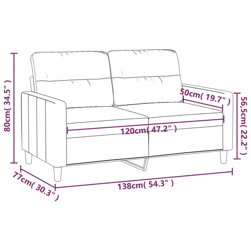 2-seater Sofa Dark Grey Polyester, Metal, Textilene 2-Seater