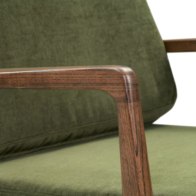 Poly & Bark Verity 25 Fabric Lounge Chair - Solid Wood Frame