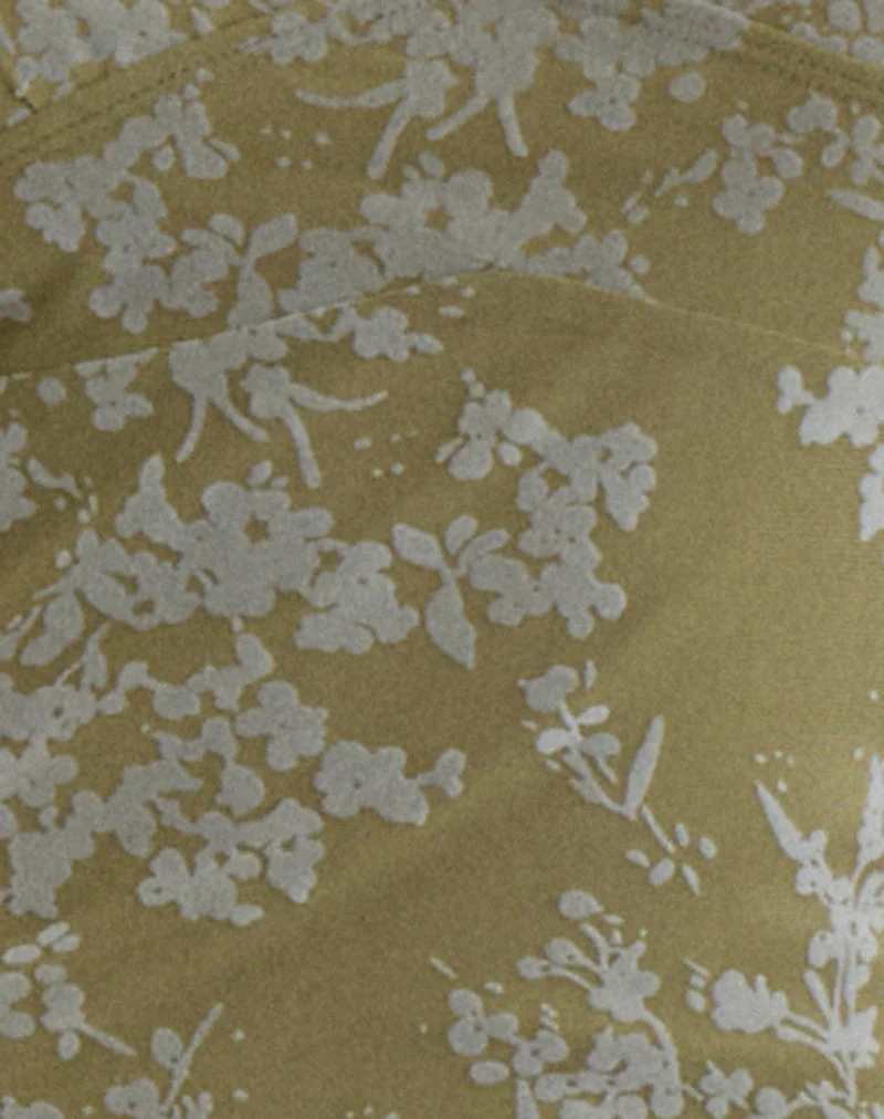 Selayu Midi Dress in Moss Petal Olive