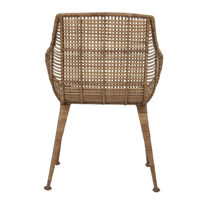 Rattan and Metal Arm Chair