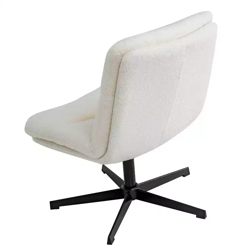 Merrick Lane Mid-Back Height-Adjustable Stationary Armless Swivel Office Chair - Padded Upholstered Wide Back and Seat, Strong Frame