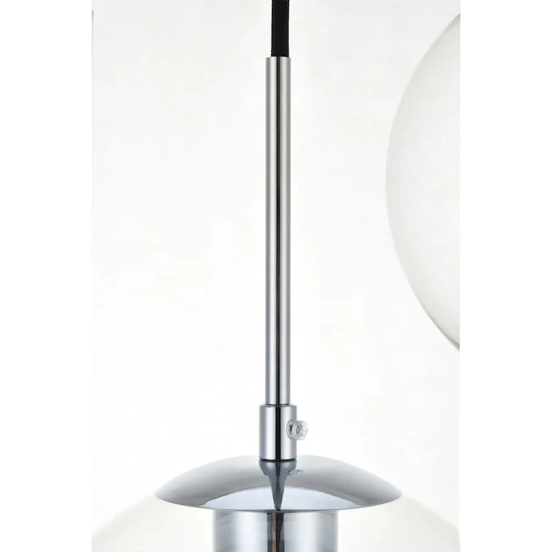 Clear Spherical Glass/ Metal 3-Light 36-inch Pendant