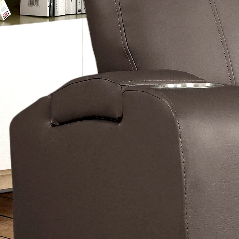 Modern Terry Upholstered Faux Leather Power Recliner Chair