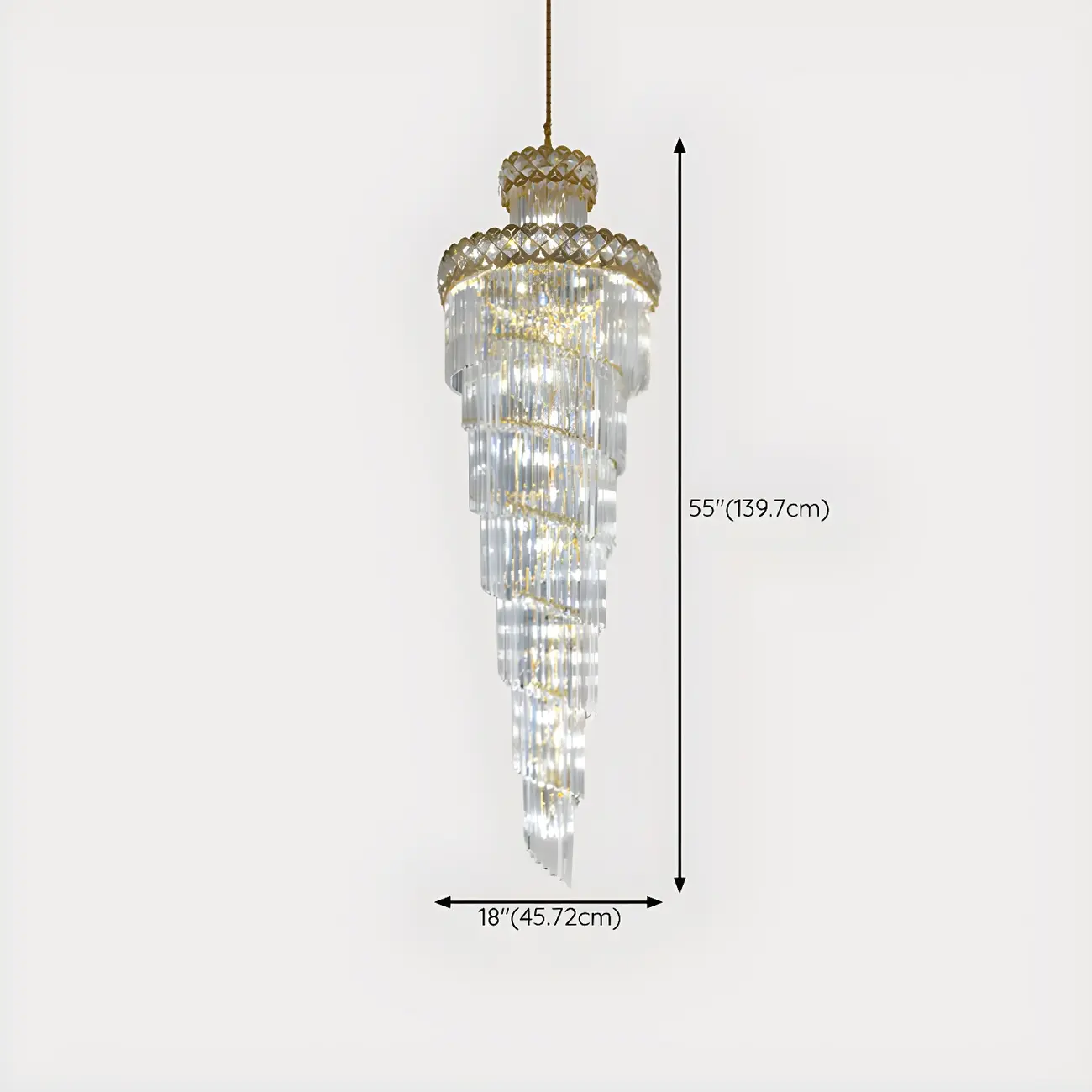 Luxurious Spiral Tiered LED Crystal Chandelier