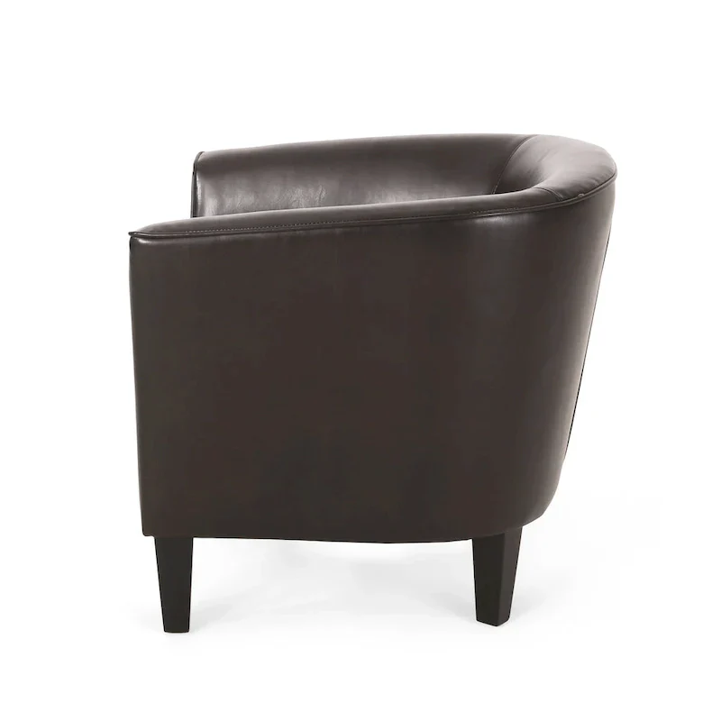28.75 PU Upholstered Club Chair with Birch Legs