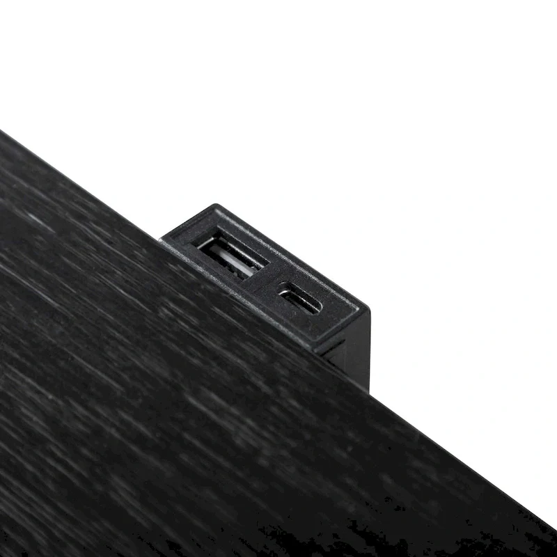 Furniture of America Alaric Modern Black Solid Wood 3-Piece Bed and 2 Nightstand Bedroom Set With LED Headboard