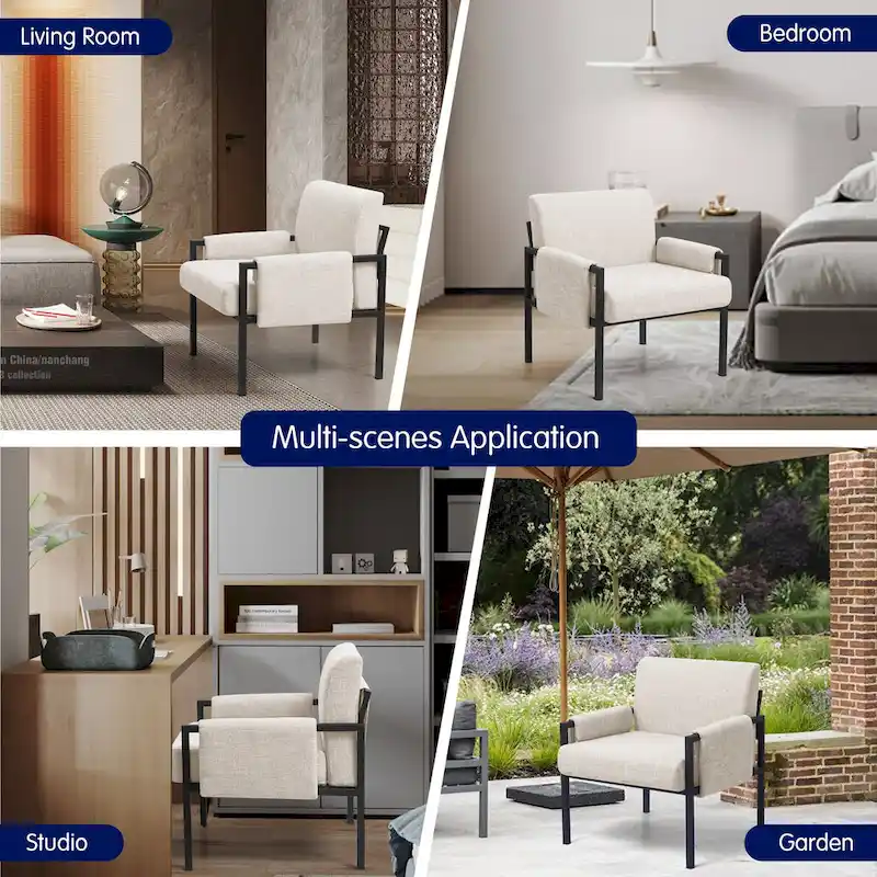 Subrtex Upholstered Accent Chair with Metal Frame Armchair