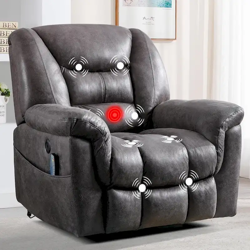 PU leather Power Recliner Lift Chair and Massage Sofa Remote Easy Control