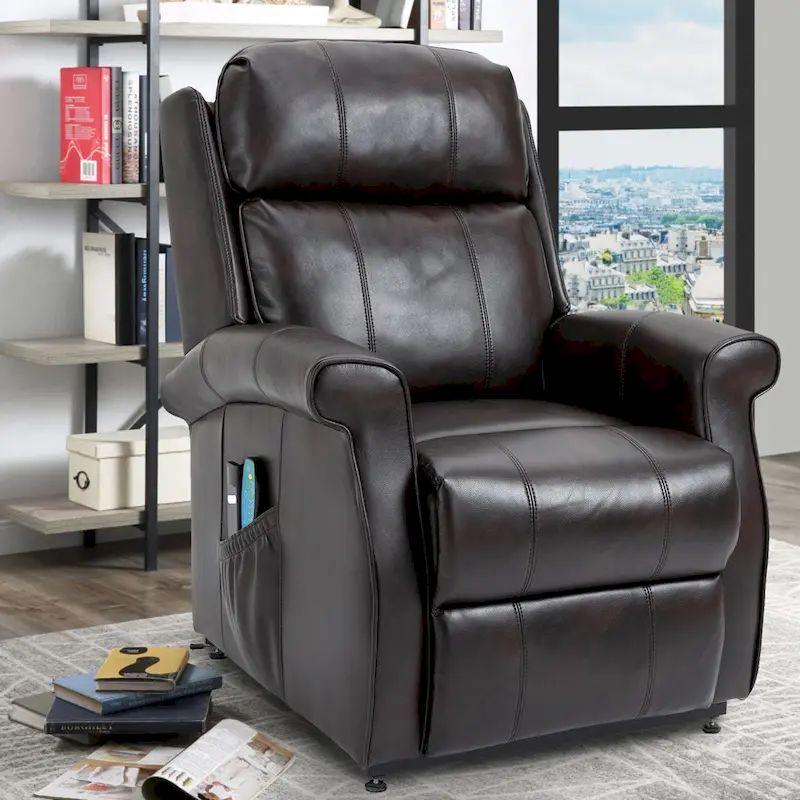 GZMR Faux Leather Elderly Power Lift Recliner Chair