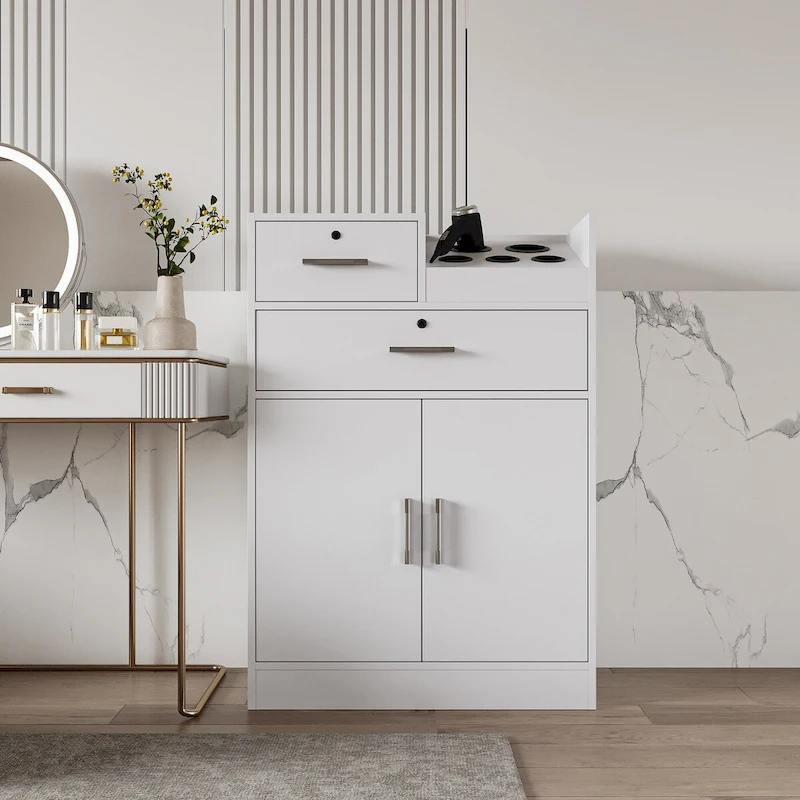 Locking Beauty Salon Storage Cabinet Hair Dryer Holder Stylist Equipment Drawer