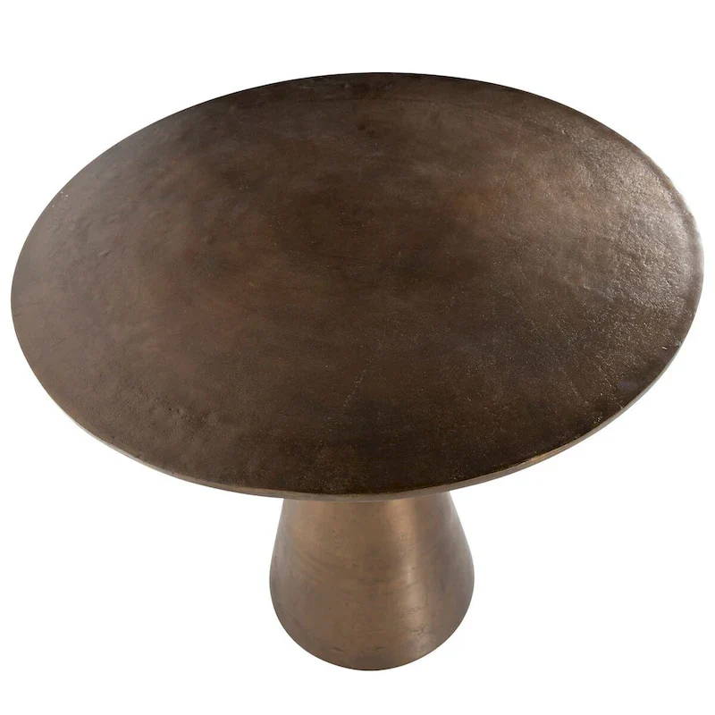 Blake 34-inch Round Aluminum Oil Brass Finished Pedestal Base BistroTable