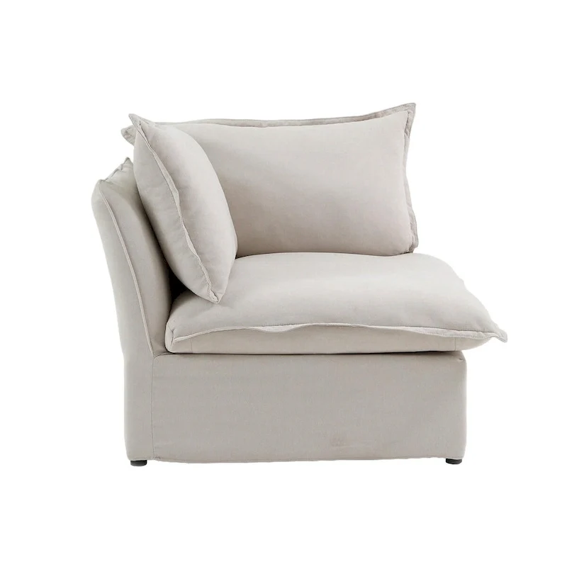 Large 4 - Piece L-shaped Sectional Sofa Modern Linen Upholstered Couches