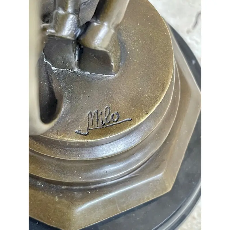 Art Deco Flapper Dancer Girl Holding Ball Bronze Statue Sculpture Figure