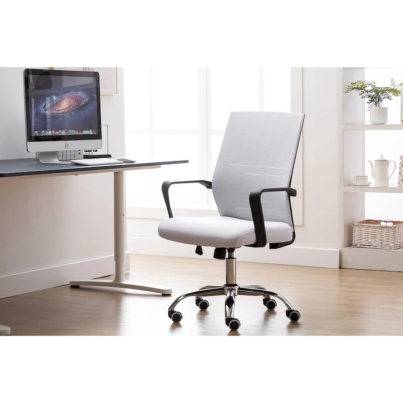 Porthos Home Balzac Mesh Ergonomic Office Chair with Chrome Roller Base