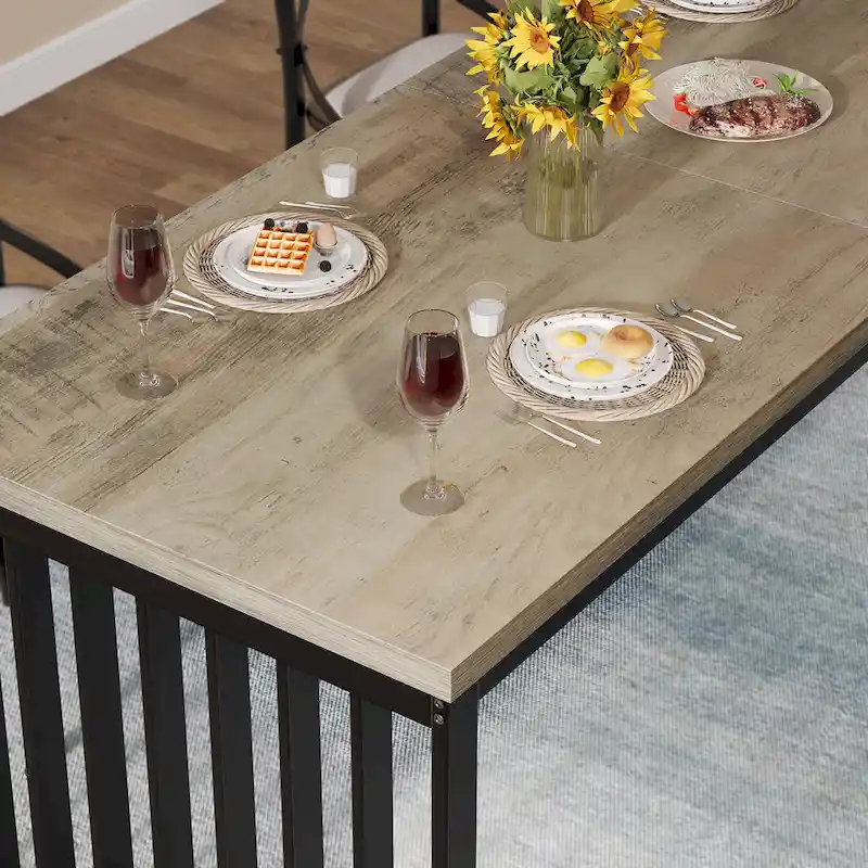 78.74-inch Kitchen Dining Table with Metal Legs
