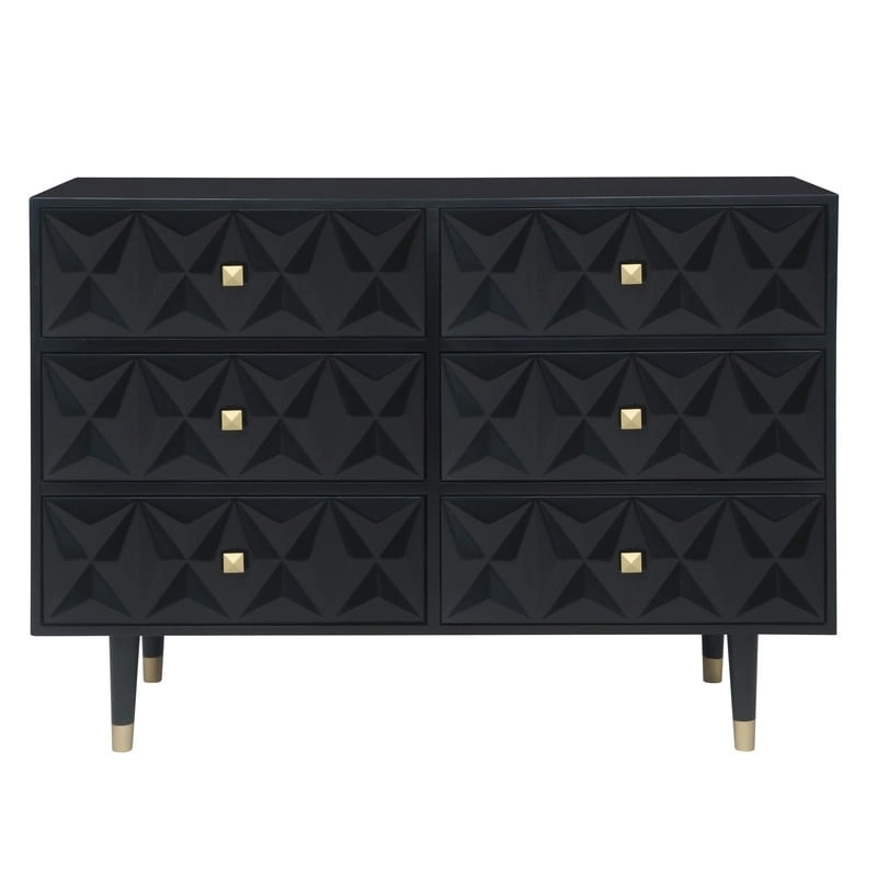 Bea Geometric Textured Glam 6-drawer Dresser