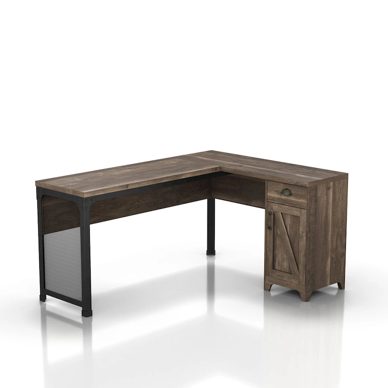 DH BASIC Farmhouse 61-inch L-shape Desk by Denhour
