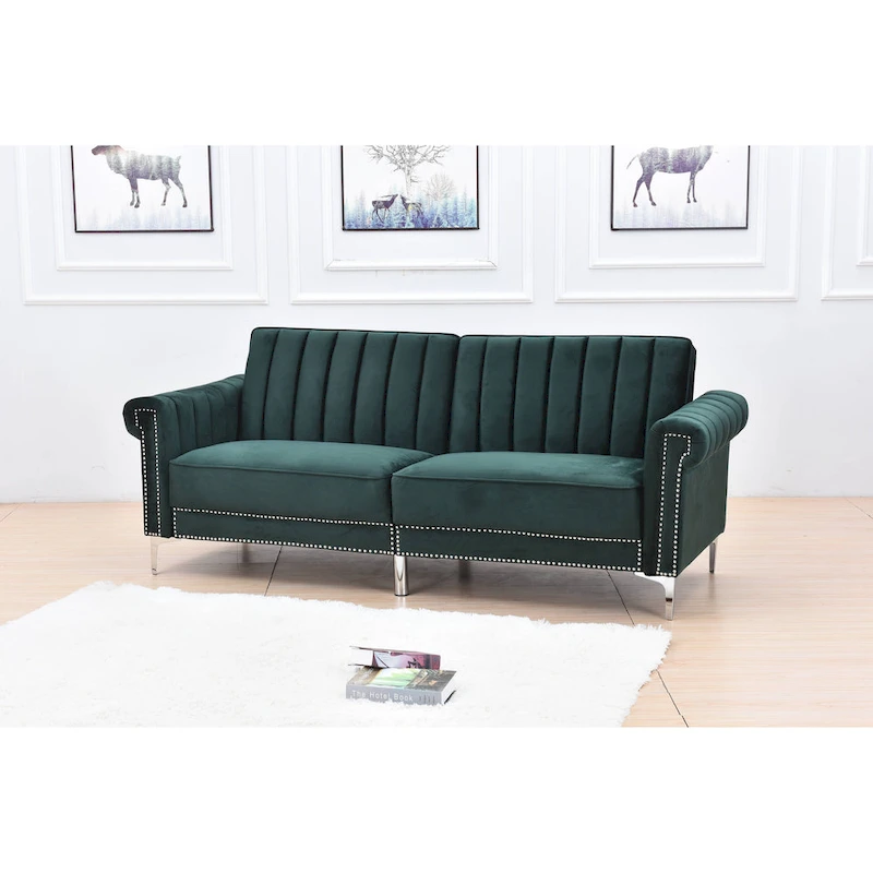 Legend Furniture Covertible Velvet Sofa Bed Sleeper