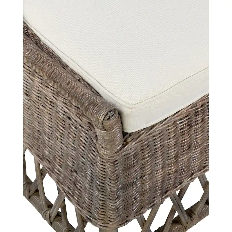 Natural Woven Rattan Dining Chair with Cushion