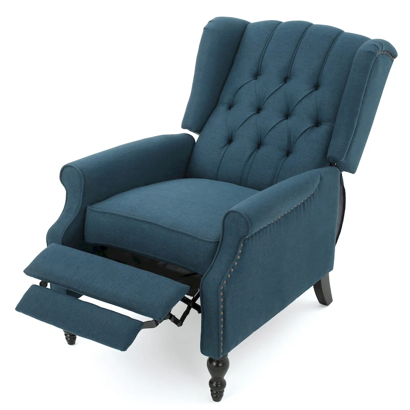 Walter Tufted Fabric Wingback Recliner Club Chair by Christopher Knight Home