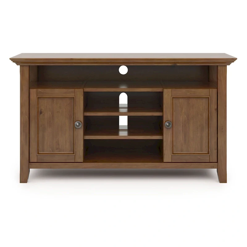 54-Inch Wide Solid Wood Transitional-Style Tv Stand — 54
