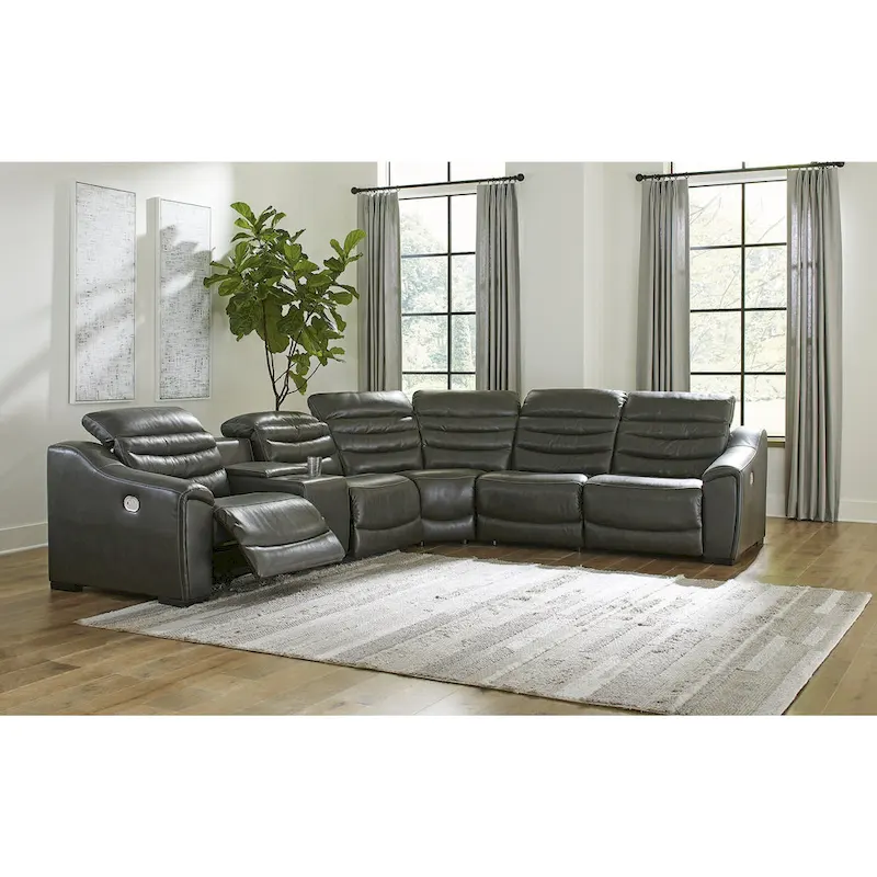 Signature Design by Ashley Center Line 6-Piece Power Reclining Sectional - 138.25 W x 120.5 D x 35 H