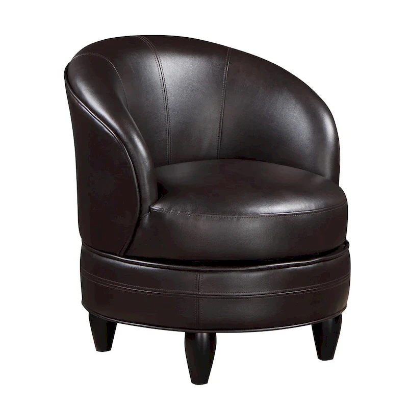 Faux Leather Swivel Lounge Chair