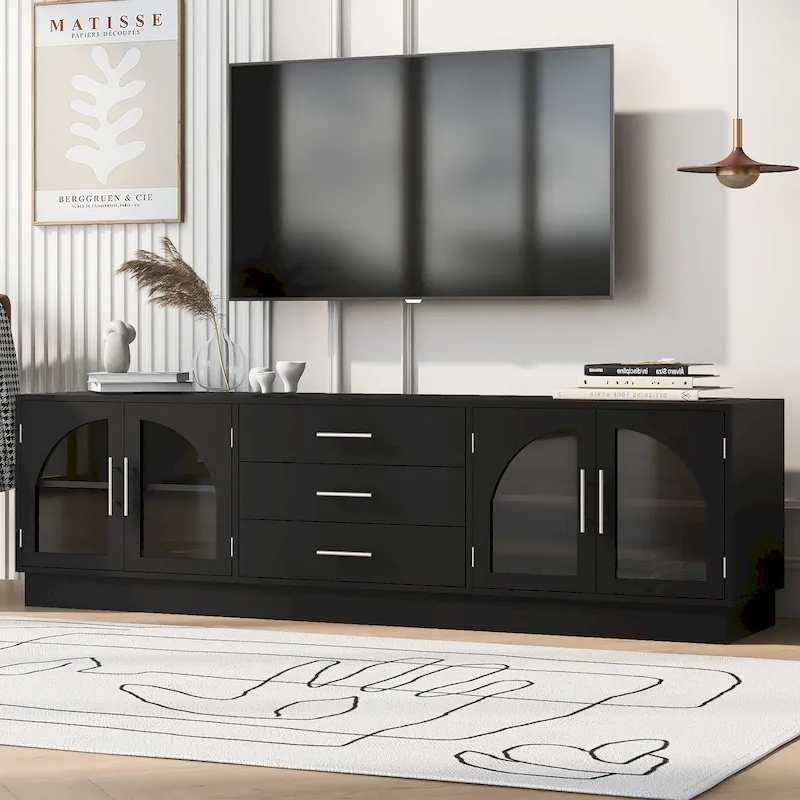 68.9 Modern Minimalist TV Stand for TVs up to 75 Inches, Media Console Cabinet with Adjustable Shelves for Living Room