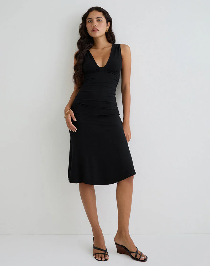 Laluma Midi Dress in Black