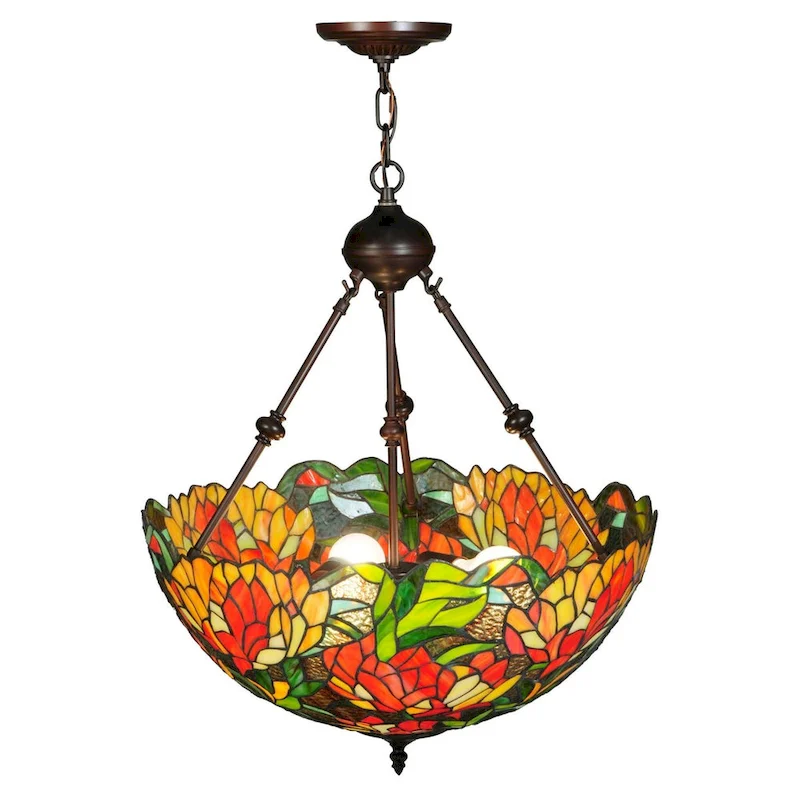 Meyda Tiffany Lamella 3 Light 20.25  Wide Hand-Crafted Pendant with