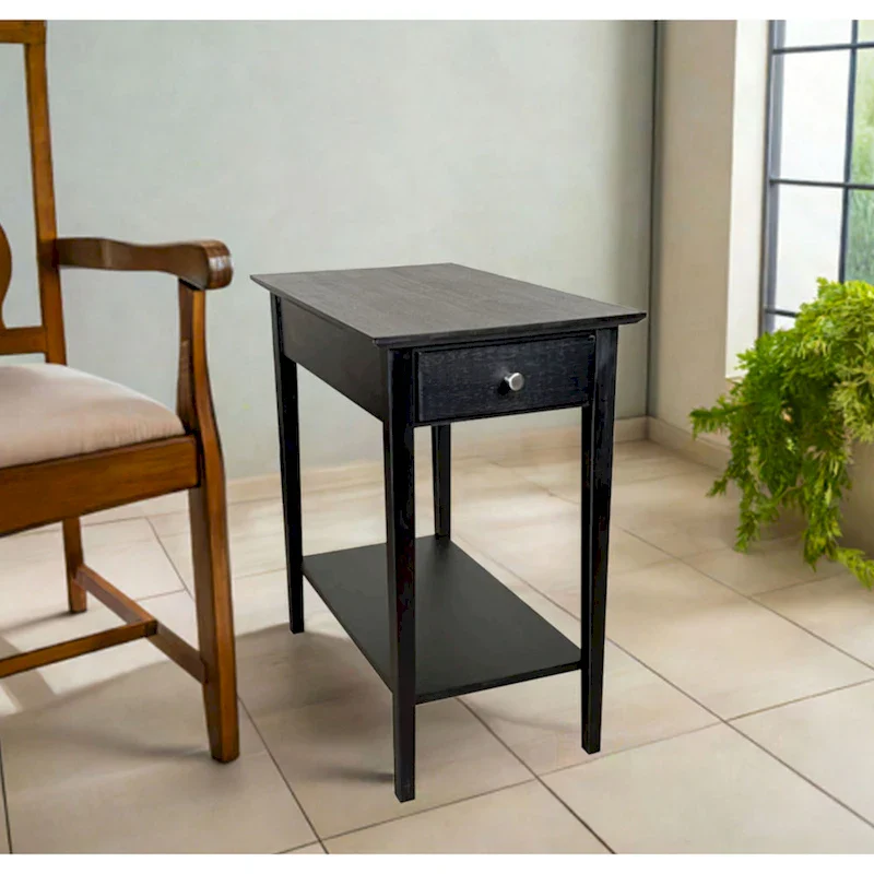 Solid Bamboo Recliner Table with Drawer