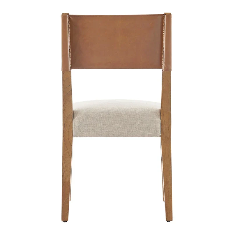 Faux Leather & Linen Dining Side Chair (Set of 2)