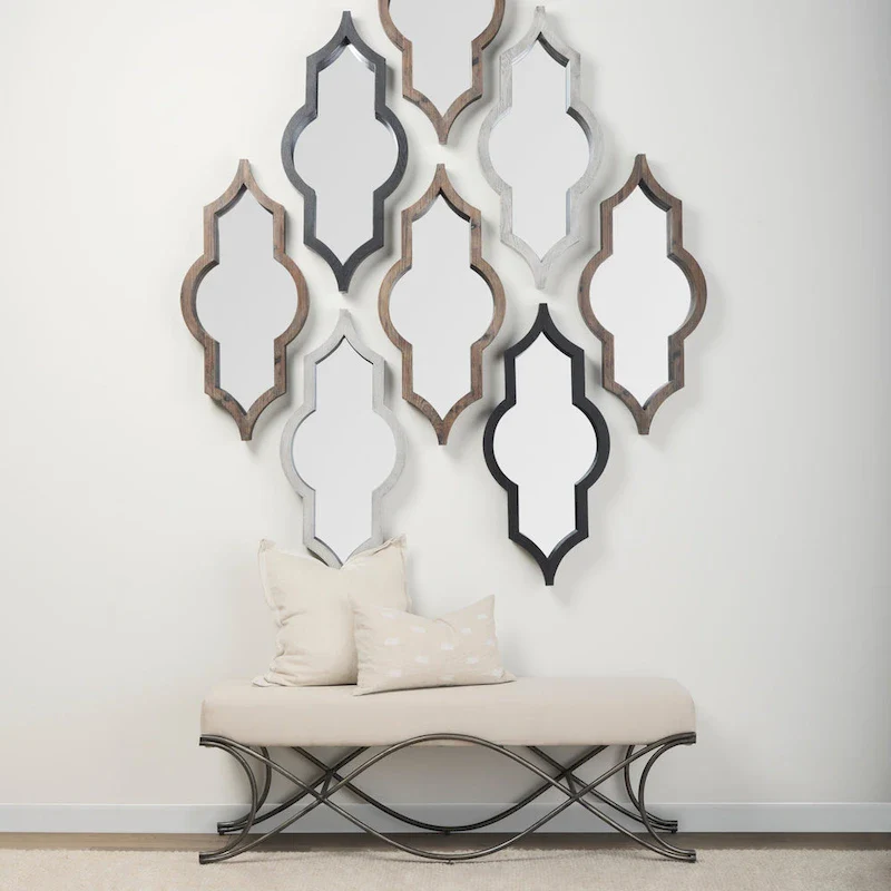 Ayla Gray Fabric Seat w/ Dark Nickel Metal Frame Bench