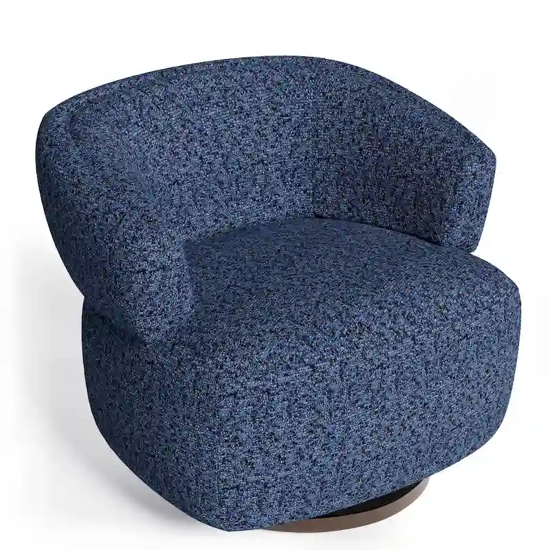Fully Assembled Upholstered Swivel Barrel Chair
