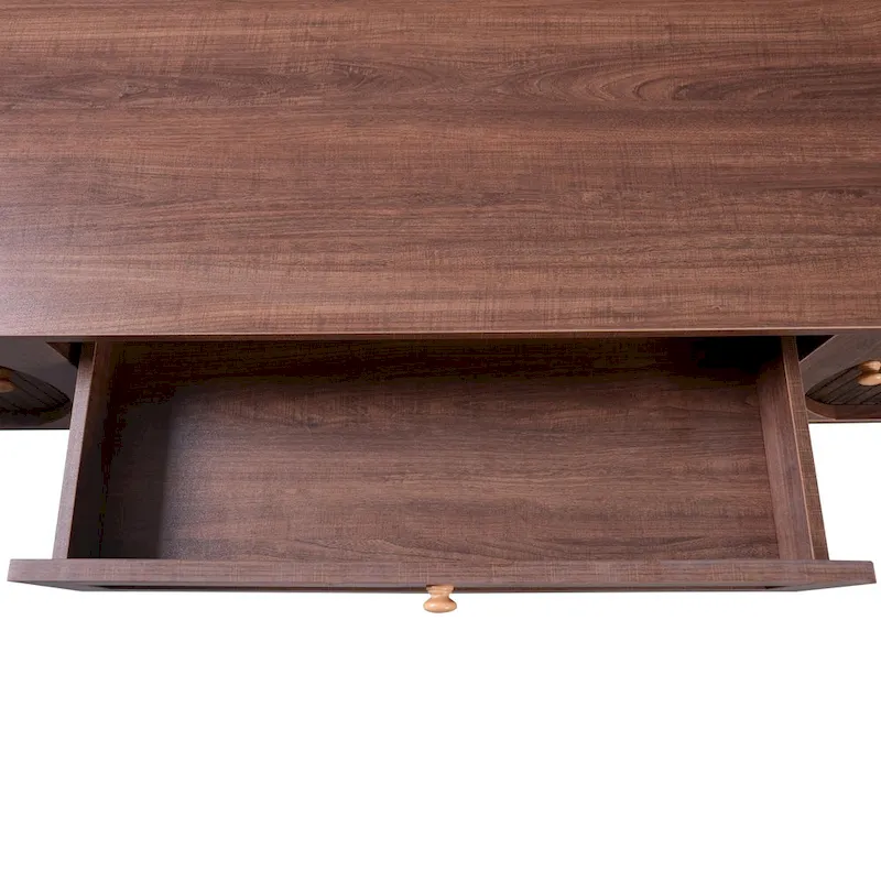 Modern Farmhouse Media Console with Solid Wood Legs