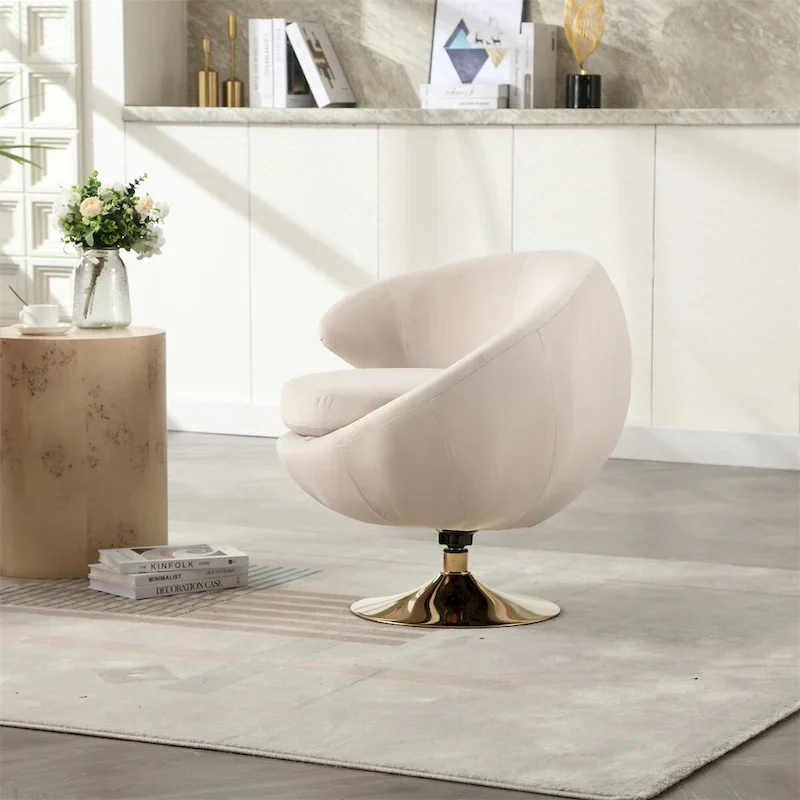 360 Degree Swivel Cuddle Barrel Accent Chairs, Round Armchairs
