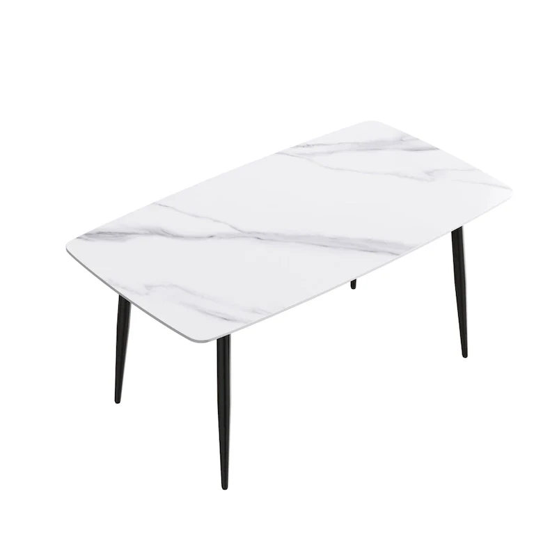 63 inch Modern White Rectangular Dining Table