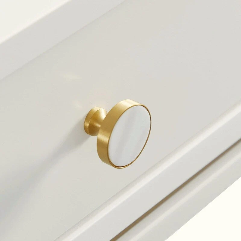 Art Deco Two-Drawer Desk with Gold Inlay – Off White / Black, Single