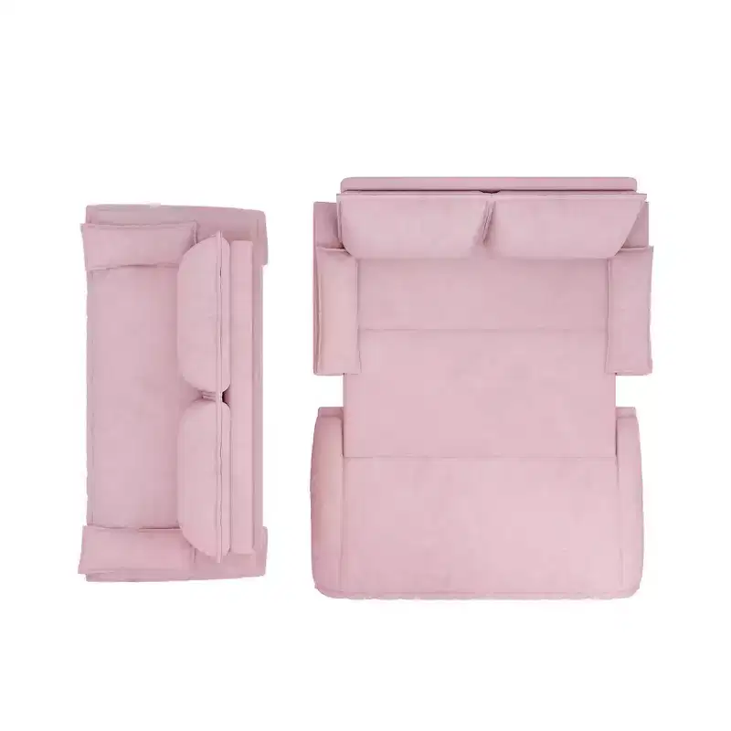 Whisen 3-in-1 Queen Velvet Sleeper Pull Out Sofa Bed, Convertible Loveseat Sofa Couch