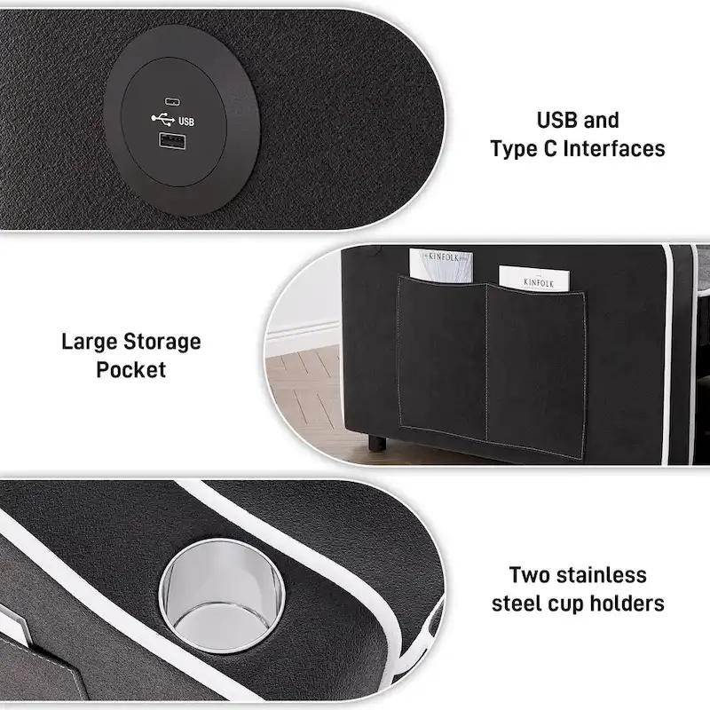 Ouyessir 3 in 1 Multi-Functional Convertible Sleeper Sofa Bed