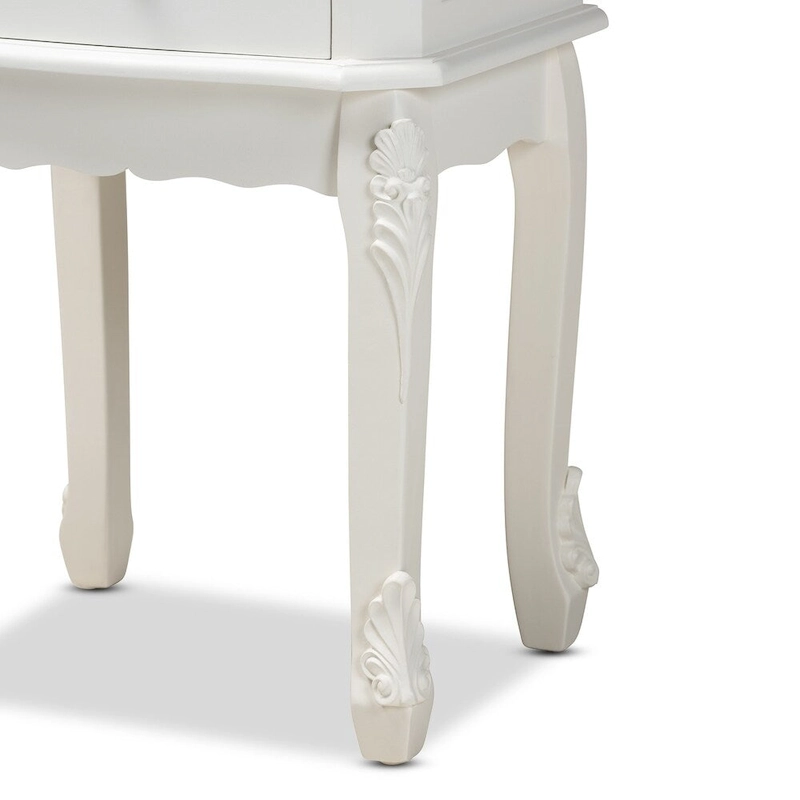 Baxton Studio Sophia Classic and Traditional French White Finished Wood 2-Drawer End Table
